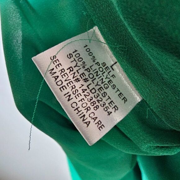 NWT ESSUE GREEN FLORAL V NECK SPAGHETTI STRAP MAXI DRESS SLIT SIDES SIZE L - Picture 6 of 15